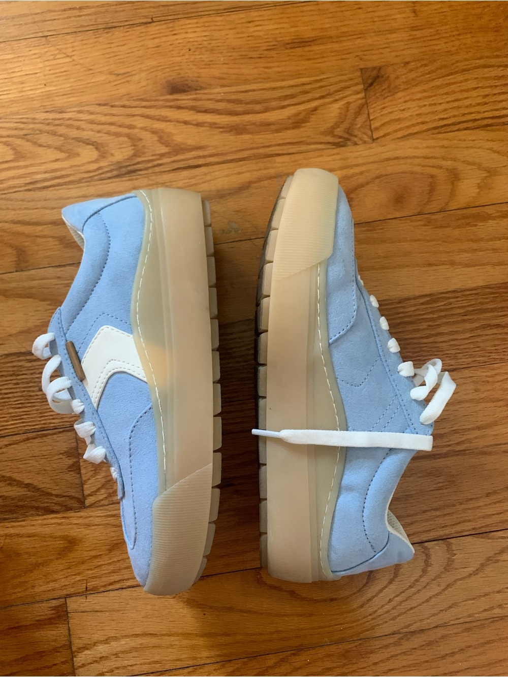 Dr. Scholl's Light Blue and White Platform Sneakers